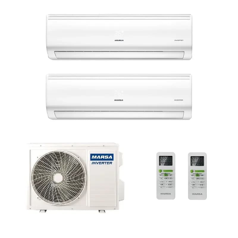 Мульти сплит система на 2 комнаты Marsa MRK-2M18HTPE-W / MRK-T07PA - 2шт. / MRK-T09PA - 2шт.