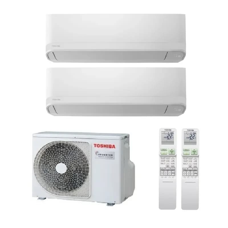 Мульти сплит система на 2 комнаты Toshiba RAS-2M18G3AVG-E / RAS-B10CKVG-E - 2 шт.
