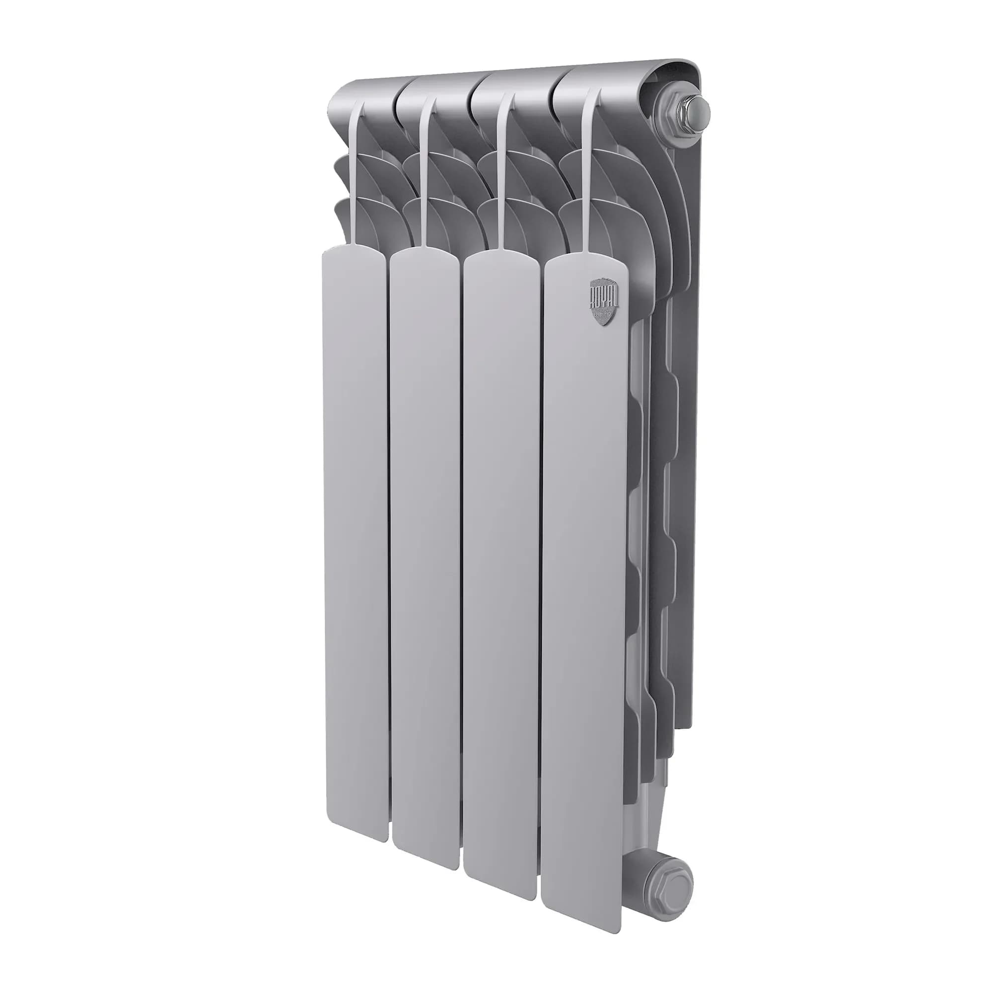 Радиатор биметаллический Royal Thermo Revolution Bimetall 500 2.0 / Silver Satin – 4 секц.