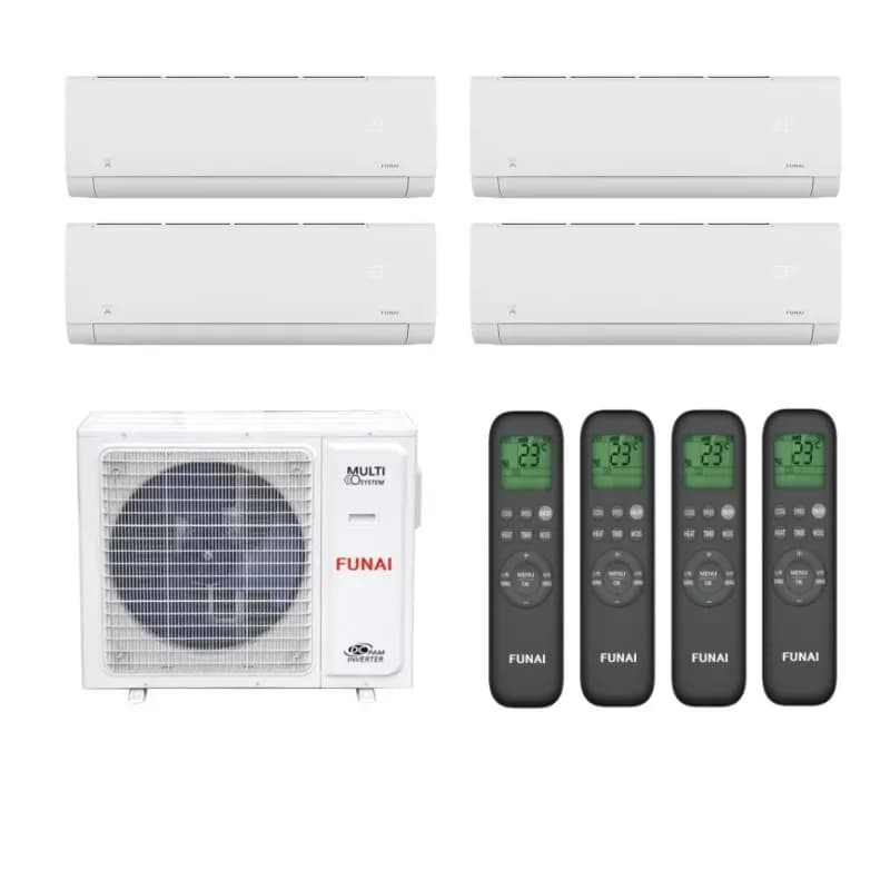 Мульти сплит система на 4 комнаты Funai RAM-I-4OK105HP.02/U / RAM-I-SG25HP.W03/S - 4 шт.